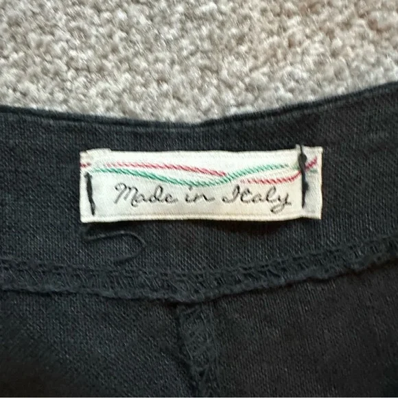 Black Italian Linen Casual Dress Coverup - Picture 2 of 2